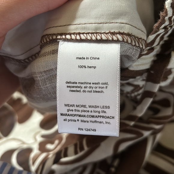 Mara Hoffman Jackie Pant Straight Leg Elastic Waistband Drawstring Abrazo Hemp - Picture 10 of 12